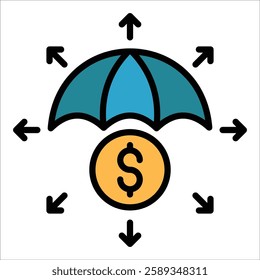 Revenue Diversification Icon Element For Design