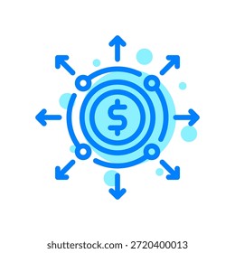 Ícone de Diversificação de Receita na Ilustração do Vetor de Forma