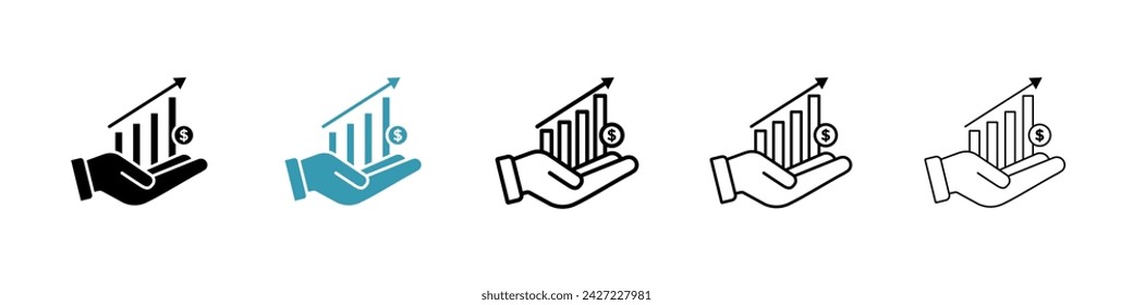 Revenue Enhancement Vector Icon Set. Profit increase vector symbol for UI design.