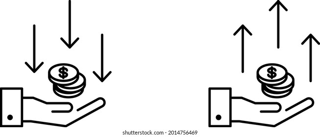 revenue and expenses icon , vector
