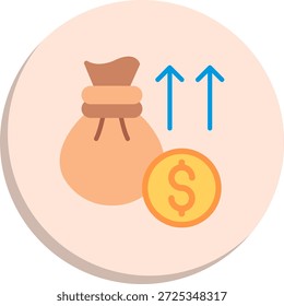 Ícone de Estilo de Círculo Plano de Receita