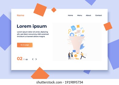Revenue flat icon. Workgroup, funnel, money, goods. Business concept. Can be used for topics like online store, market, teamwork, commerce