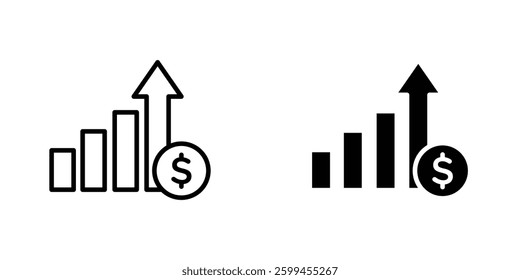 Revenue flat simple vector icons illustration set.