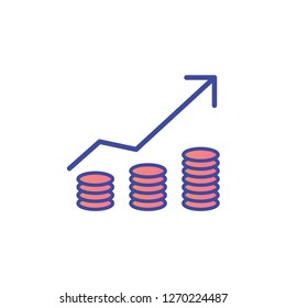 Revenue flat vector icon sign symbol