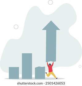 Revenue forecast cut, stock market price correction or global economic slow down due to Coronavirus COVID-19 crisis concept.flat design with people.