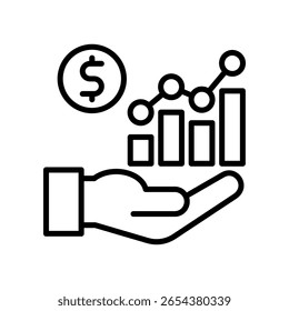 Revenue Forecast Icon Line Vector Illustration