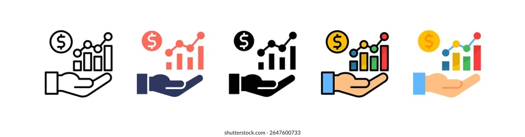 Revenue Forecast Icon Multiple Vector Illustration