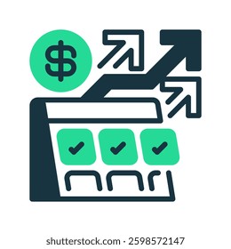 Revenue Forecasting line icon. linear style sign for mobile concept and web design. Outline vector icon. Symbol, logo illustration. Vector graphic