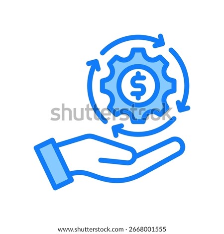 Revenue Generation Icon Blue Vector Illustration