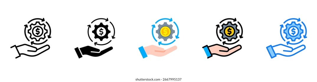 Umsatzgenerierung Symbol Mehrstil-Vektorgrafik