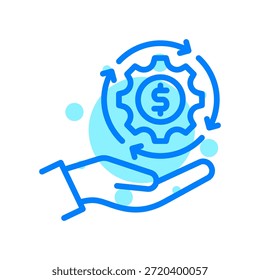 Symbol für Umsatzgenerierung in Form, Vektorgrafik
