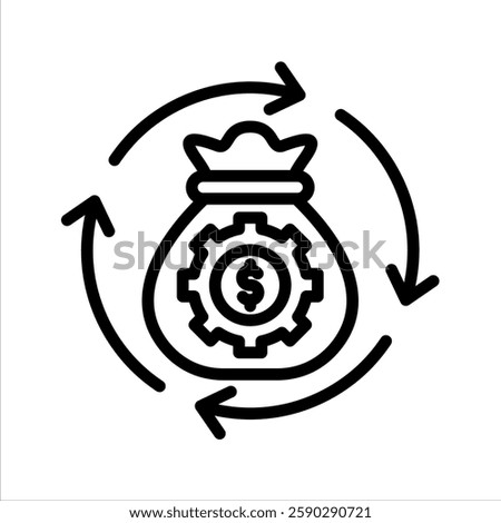 Revenue Generation Line Vector Illustration On White Background.