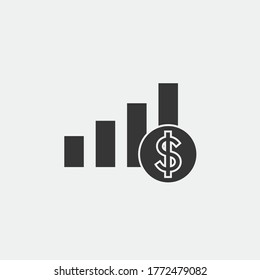 revenue growth vector icon rising financial bar chat