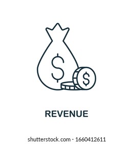 Revenue icon from crowdfunding collection. Simple line Revenue icon for templates, web design and infographics