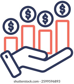 Revenue Icon Element For Design And Vector