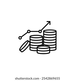 Revenue icon. filled and line stroke icons