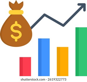 Revenue Icon Flat Vector Illustration