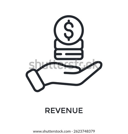 Revenue Icon Outline Style. Vector Illustration For Graphic Design