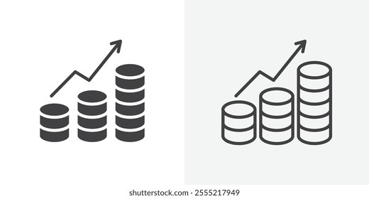 Revenue icon. outlined vector style.