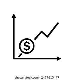 revenue icon, profit growth, revenue , dollar- vector illustration
