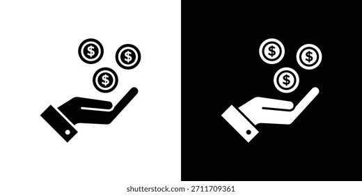 Icono de ingresos Establecer colección. Silueta de Vector.