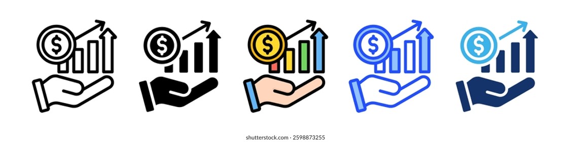 Revenue Icon Set With Multiple Style Collection