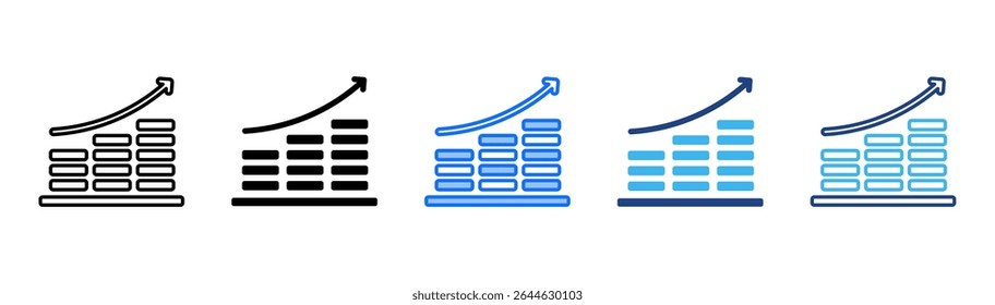 Revenue icon set multiple style collection