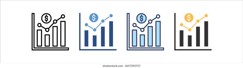 Conjunto de iconos de ingresos Colección de estilos múltiples