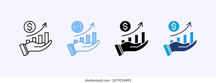 Revenue Icon Set Multiple Style Collection