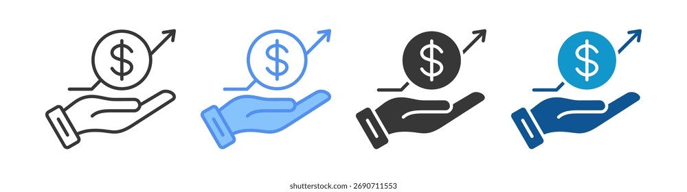 Revenue Icon Set Multiple Style Collection