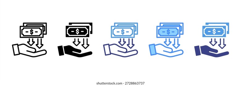 Revenue Icon Set Multiple Style Collection