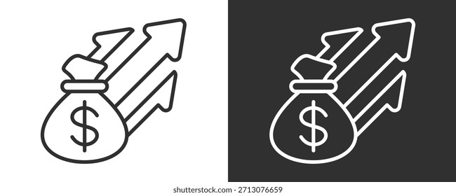 Conjunto De Iconos De Ingresos Colección De Vector Aislada En Blanco Y Negro