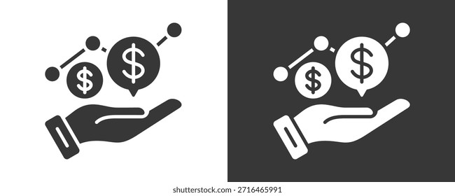 Conjunto De Iconos De Ingresos Colección De Vector Aislada En Blanco Y Negro