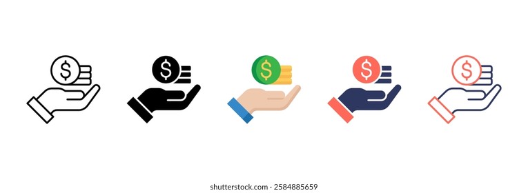 Revenue Icon Sheet With Multiple Styles For Design