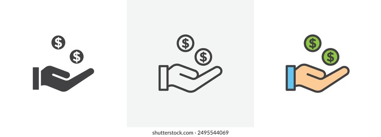 Revenue icon symbol collection on white background.