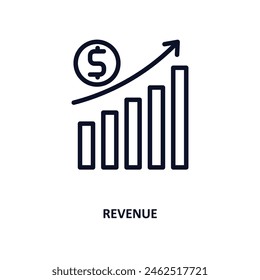 revenue icon. Thin line revenue icon from business and analytics collection. Outline vector isolated on white background. Editable revenue symbol can be used web and mobile