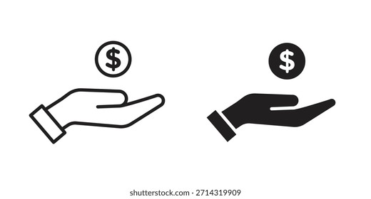 Revenue icon in Thin linear and flat style. sign and symbol set
