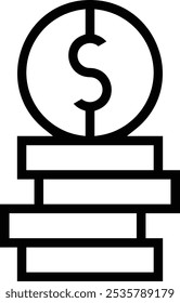 Revenue icon. Thin linear style design isolated on white background