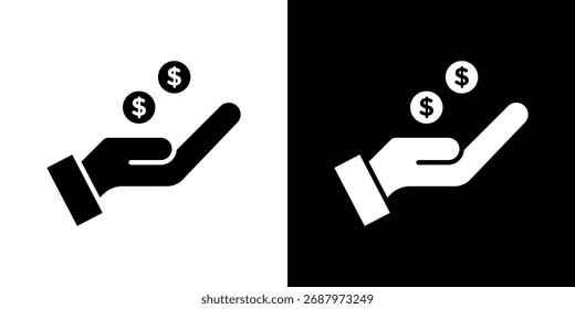 Icono de ingresos, gráficos de Vector en estilo relleno