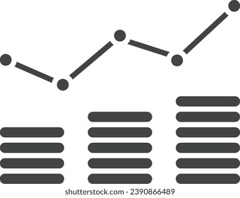 Imagen vectorial de icono de ingresos. Adecuado para aplicaciones web móviles y medios de impresión.