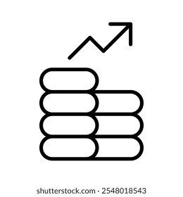 Diseño web de icono de ingresos en Vector
