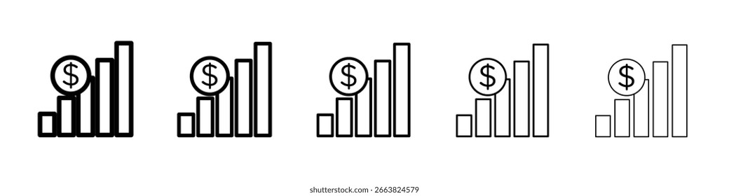Revenue icon in web style. Vector illustration. Eps10