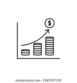 Revenue iconed-1 Flat vector set outline