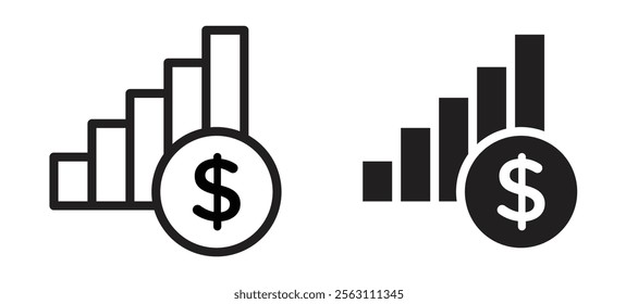 Revenue icons in black line and filled versions