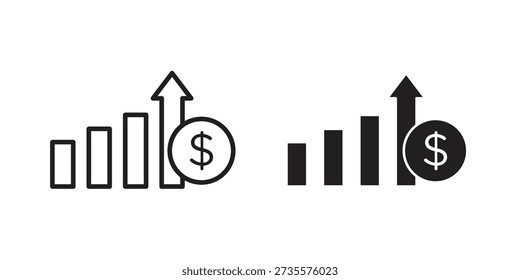 Revenue icons Concepts. black solid and line stroke designs for web and app use