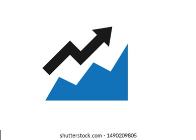 Revenue increase graph icon vector