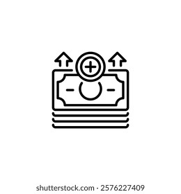 Revenue Increase line icon. Universal creative premium symbol. Vector sign icon logo template. Vector illustration
