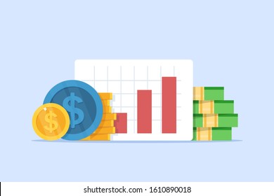 revenue increase,Compound interest, added value,flat design icon vector illustration 