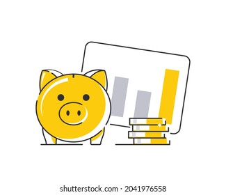 aumento de ingresos,Interés compuesto, valor añadido,ilustración vectorial de icono de diseño plano 