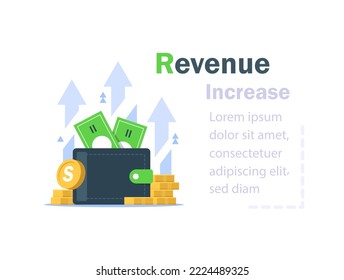 revenue increase,high interest rate, income growth,Wallet full of money,budget profit, financial fund growth, raise capital, investment portfolio